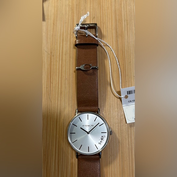 Coach Perry Watch With 36mm Silver Face & Brown Leather Band - Picture 6 of 7